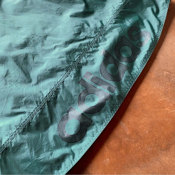 VTG 90s Adidas Green Hooded Oversized Windbreaker Track Jacket - Picture 8 of 13